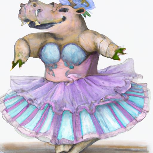 Hyacinth Hippo Ballerina in 1940s Disney Style