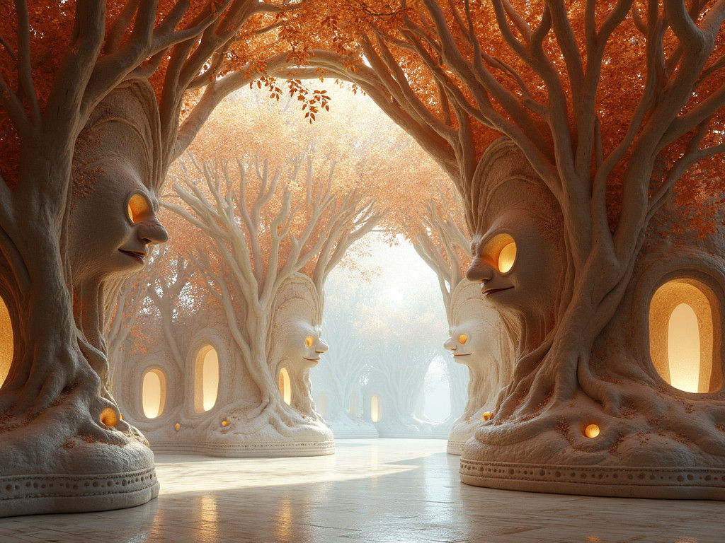 Interior of Giant Crystalline Heads with Willow Pattern