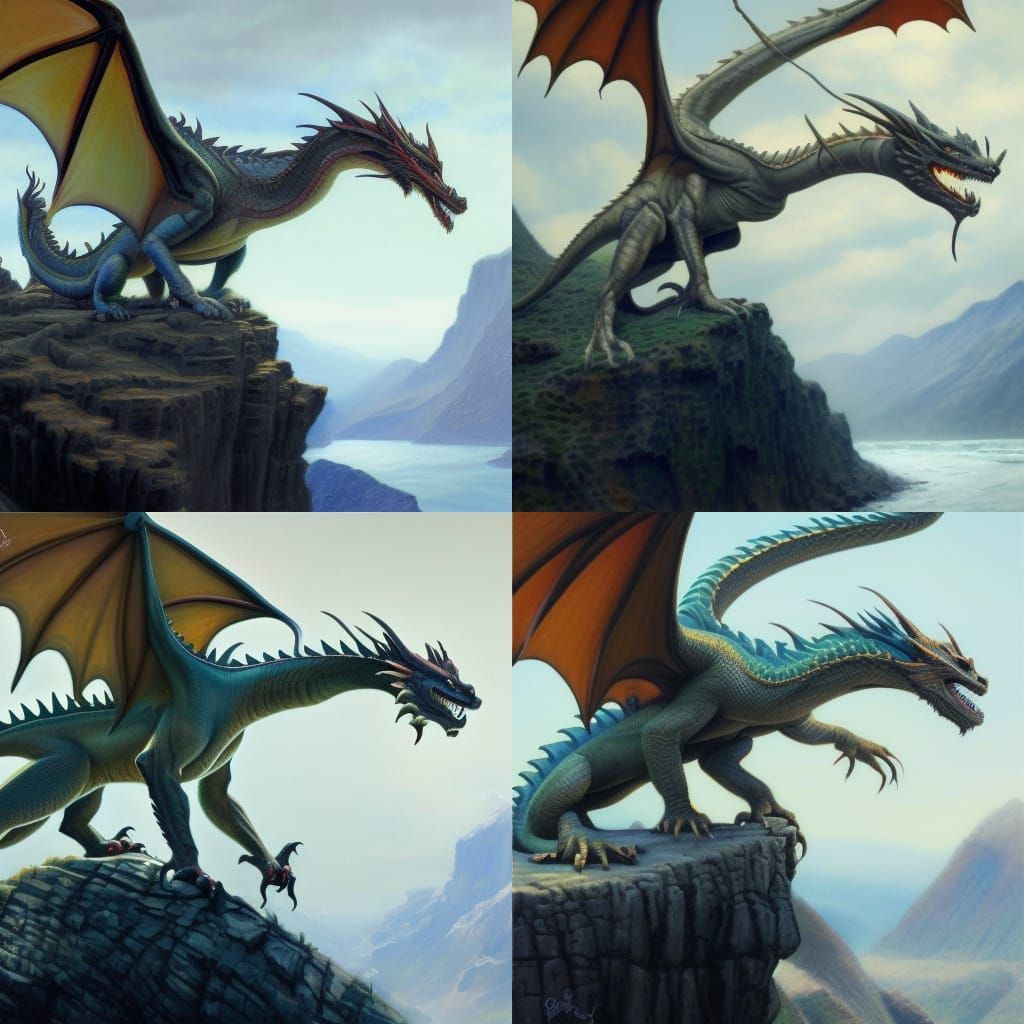 Dragon in Oil Painting Style