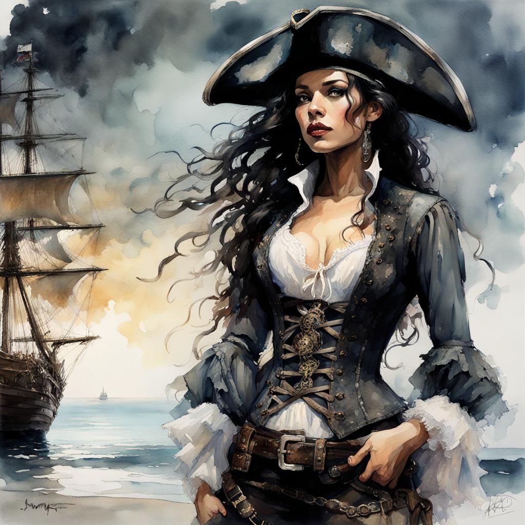 Goddess Pirate Queen on Tropical Beach