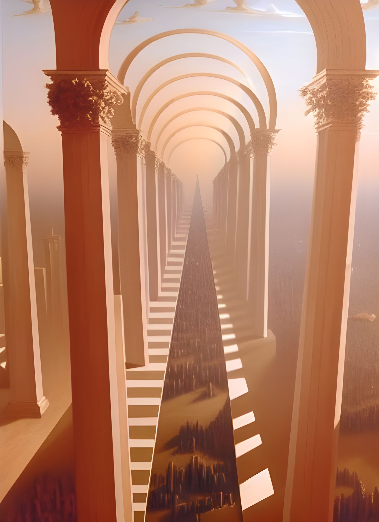 Surreal Aerial View of World Walkers Arch Network