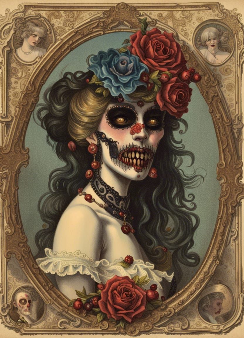 Zombiepunk Sleazecore in Chromolithography Style