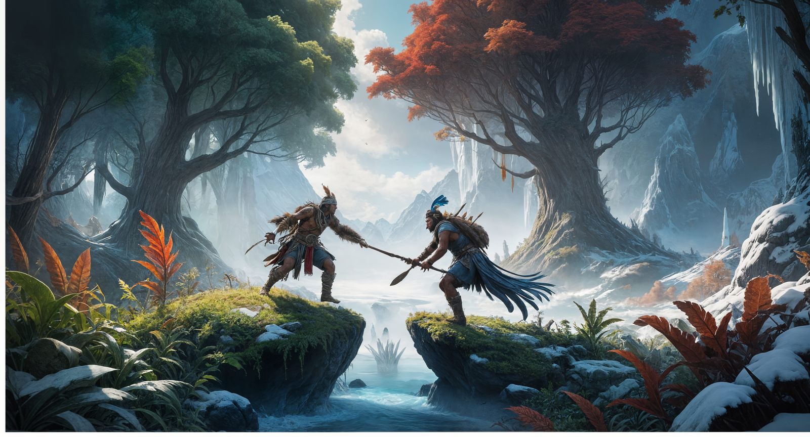 Iroquois Myth: Skyholder and Twistyman Matte Painting