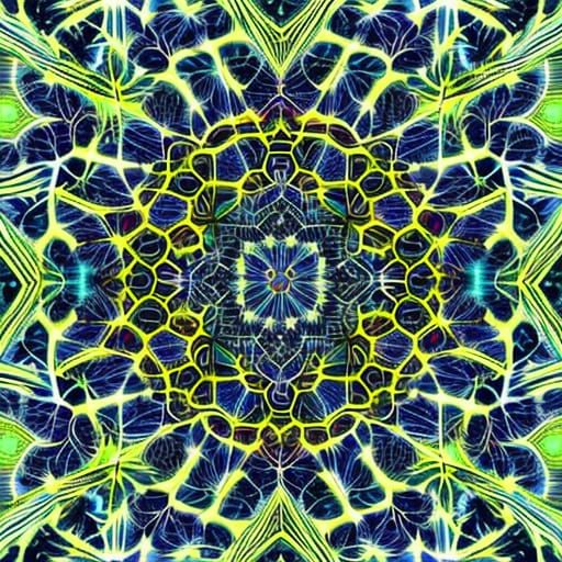 Psychedelic Fractal Dreamscape in Art Deco Style