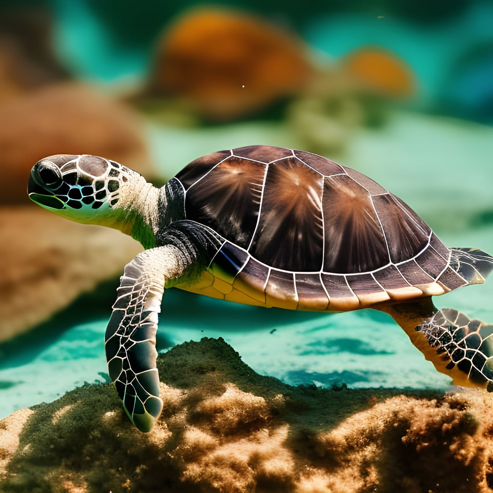 Baby Sea Turtle Underwater: Professional Photography