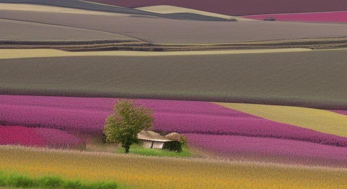 Lavender Harvest in a Vibrant Purple Field
