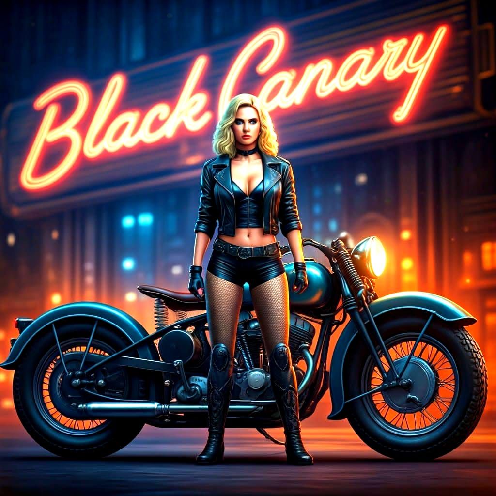 Black Canary Superhero in 1940s Pulp Style