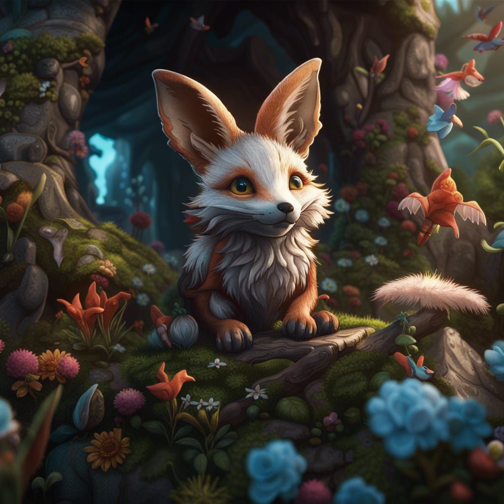 Fantastical Wildlife Scene in Detailed Digital Painting