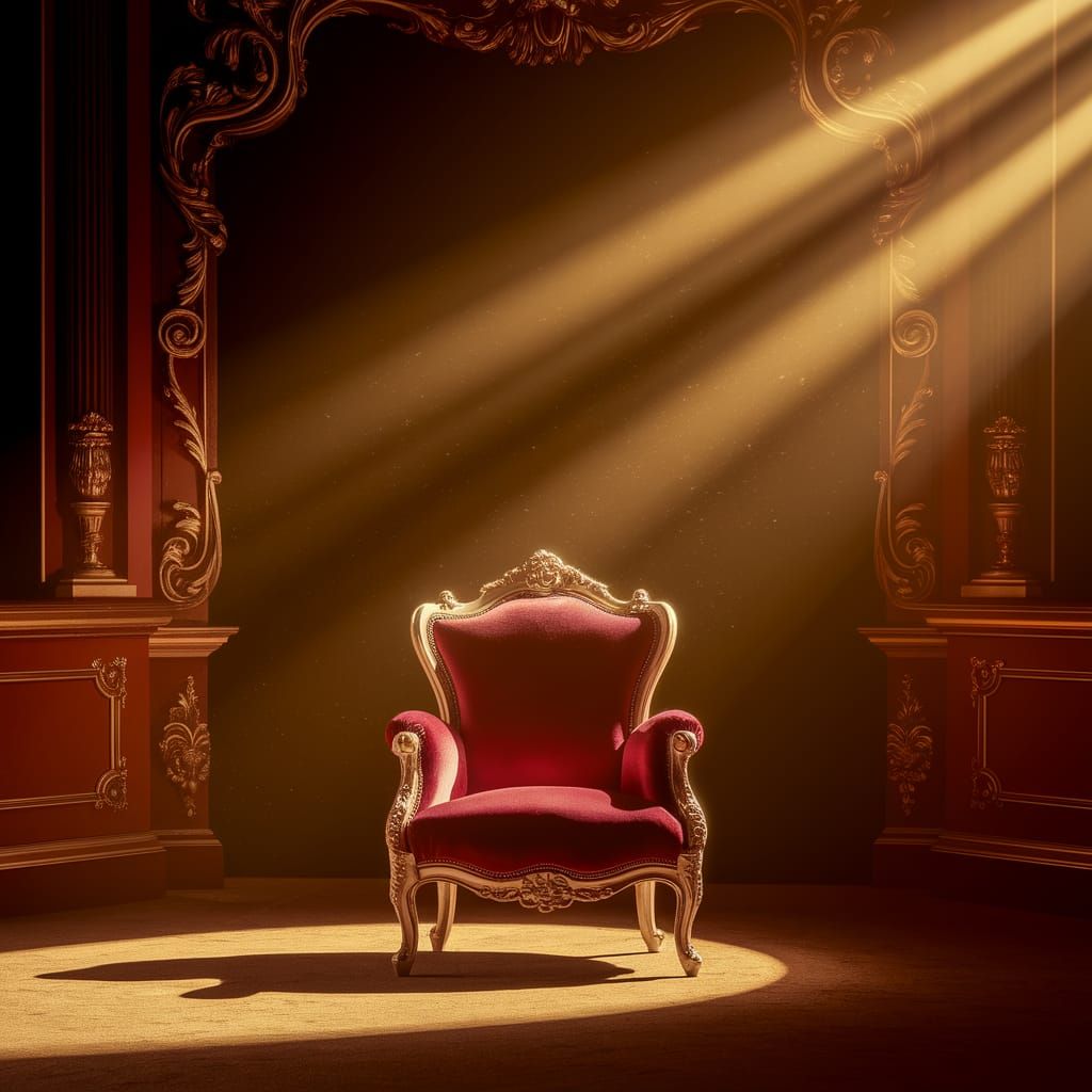 Opulent Theater Seat in Warm Golden Light