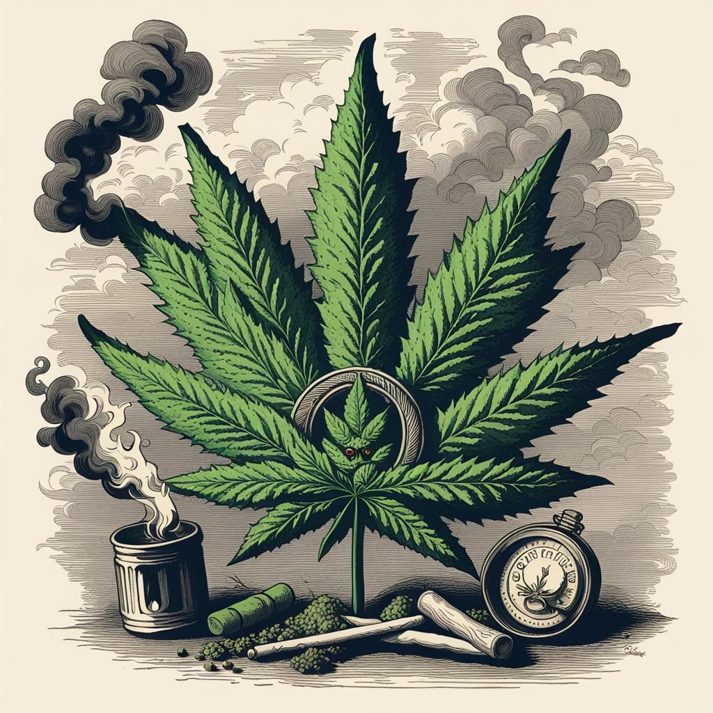 Horror Style Cannabis Smoking Logo