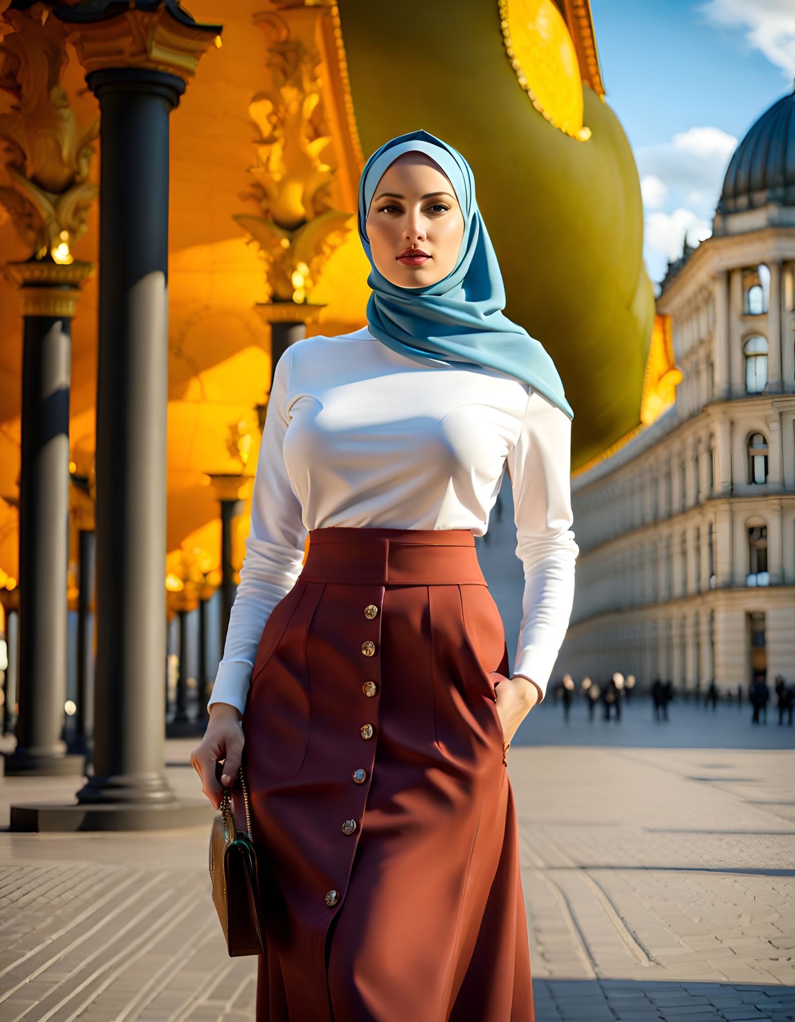 Woman in Hijab, Digital Portrait in Berlin