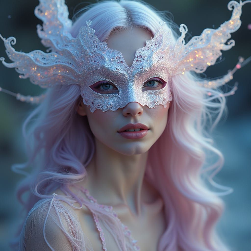 Ethereal Beauty in Fractal Mask