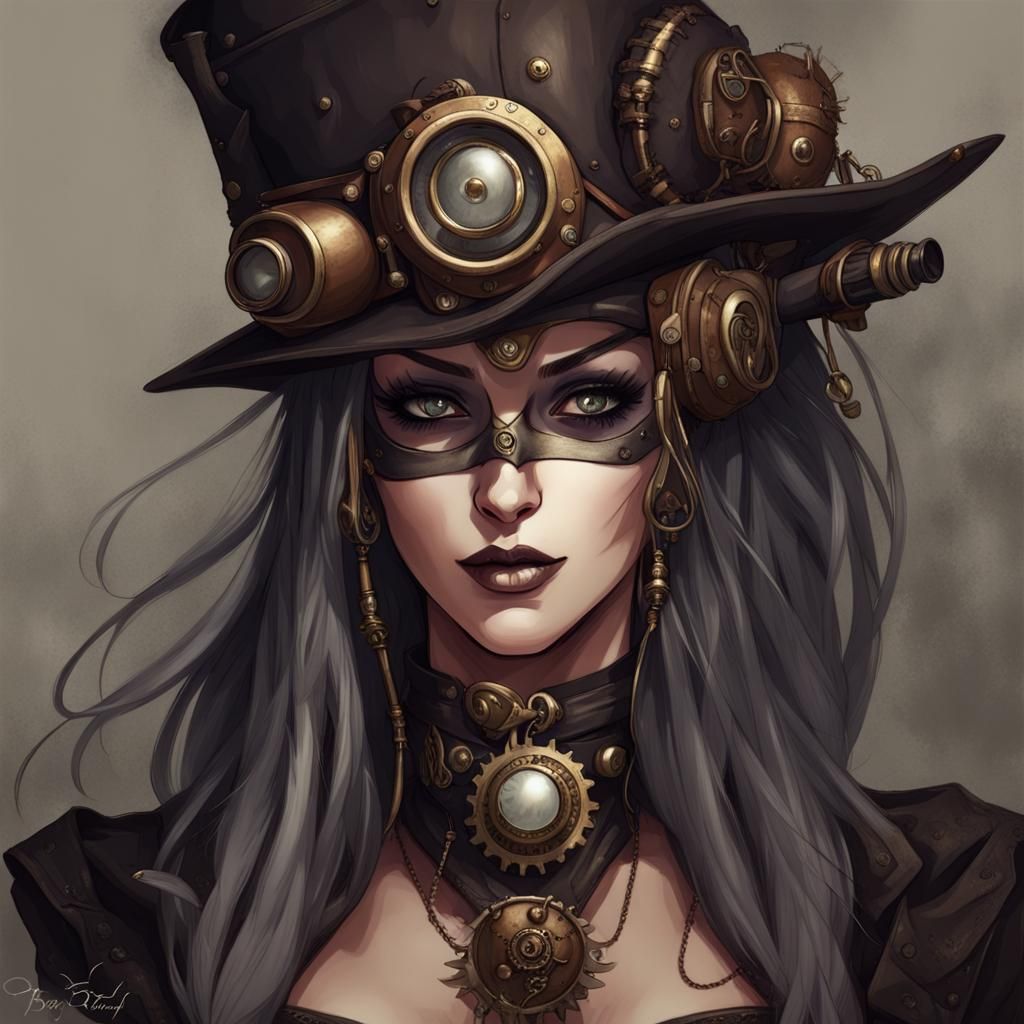 Steampunk Dark Elf Maiden Portrait