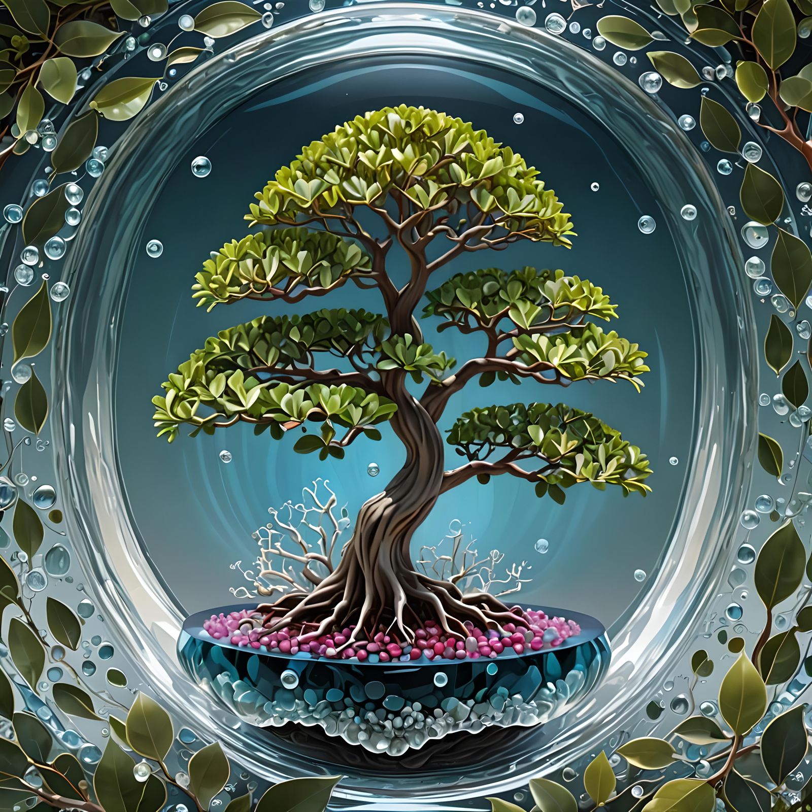 Jeweled Bonsai in Crystal Jelly Bean