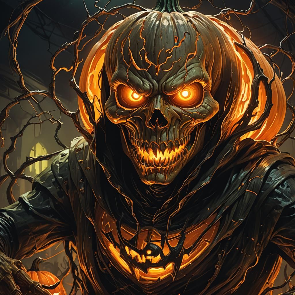 Eerie Dystopian Jack-o-Lantern Concept Art