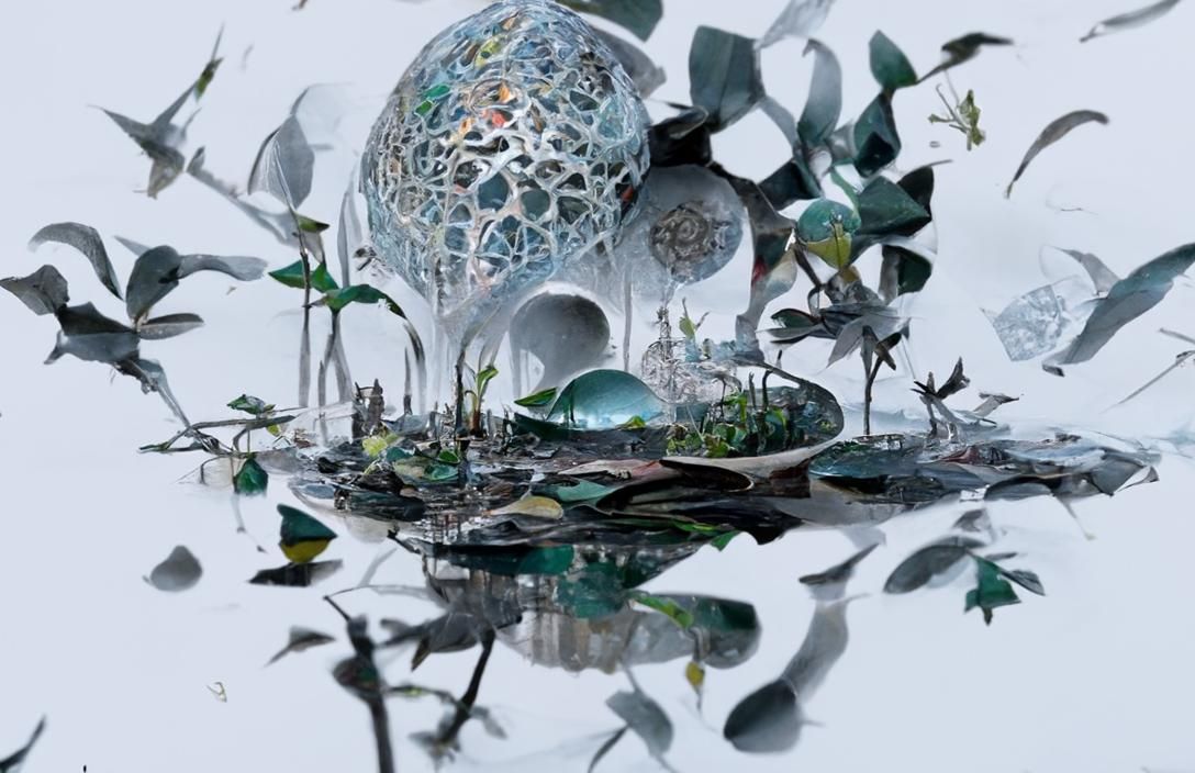 Origami Planet Overgrowth: A Surreal Digital Masterpiece