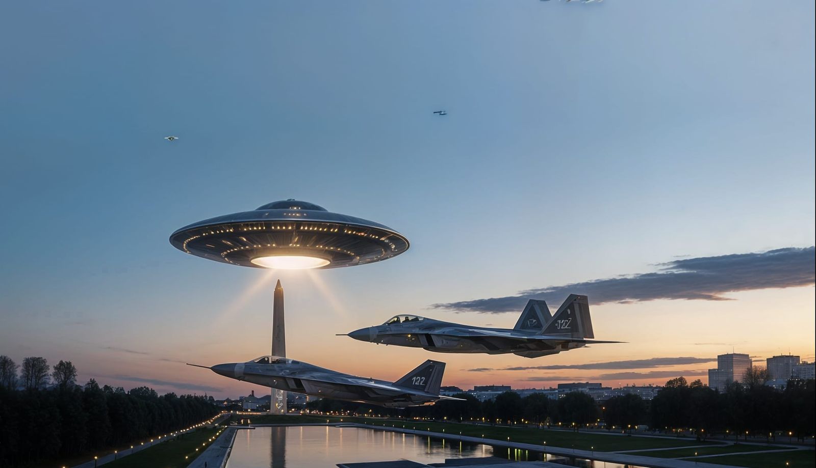 F22 Jets Intercept UFO Over Washington DC