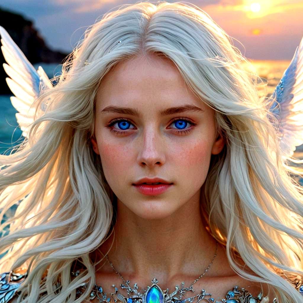 Nordic Prince with Wings of Fire Opal in Atlantis