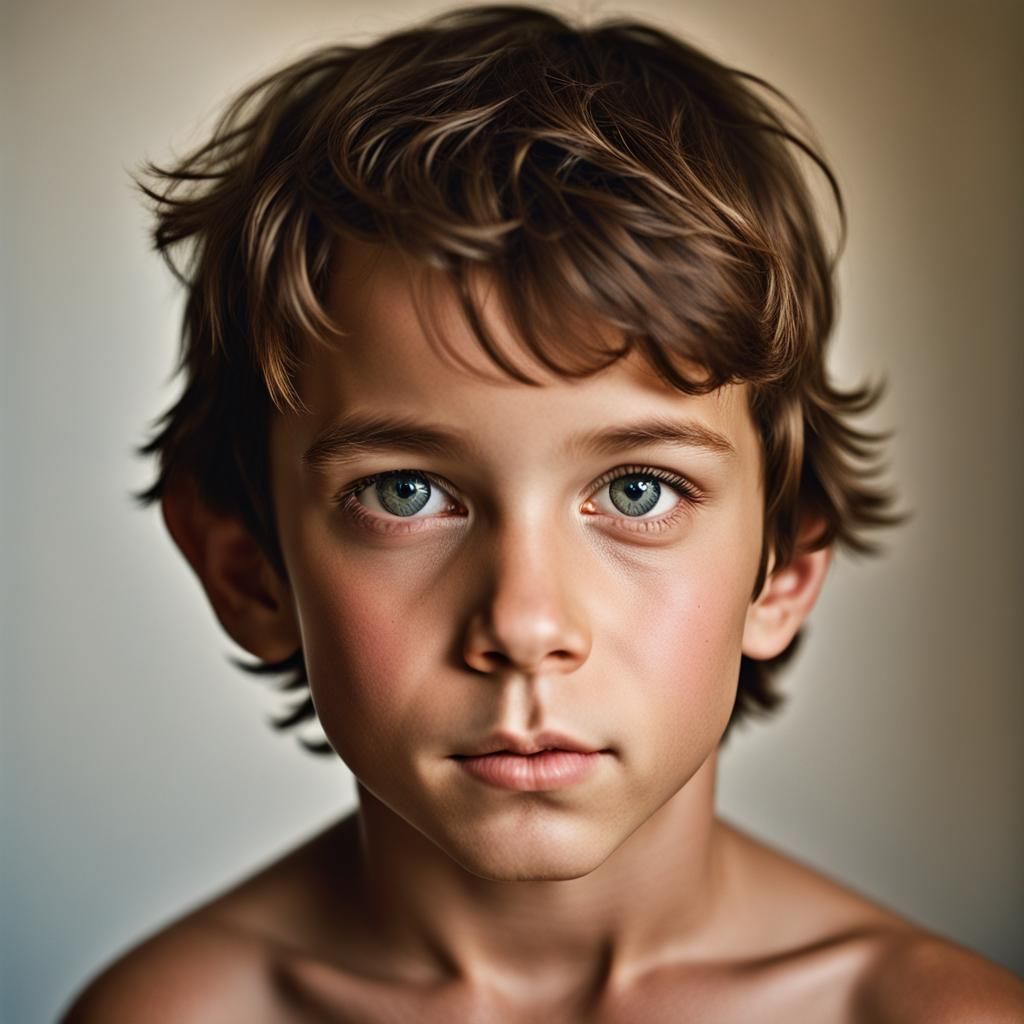 Striking Portrait of Boy with Professional Photography Aesth...