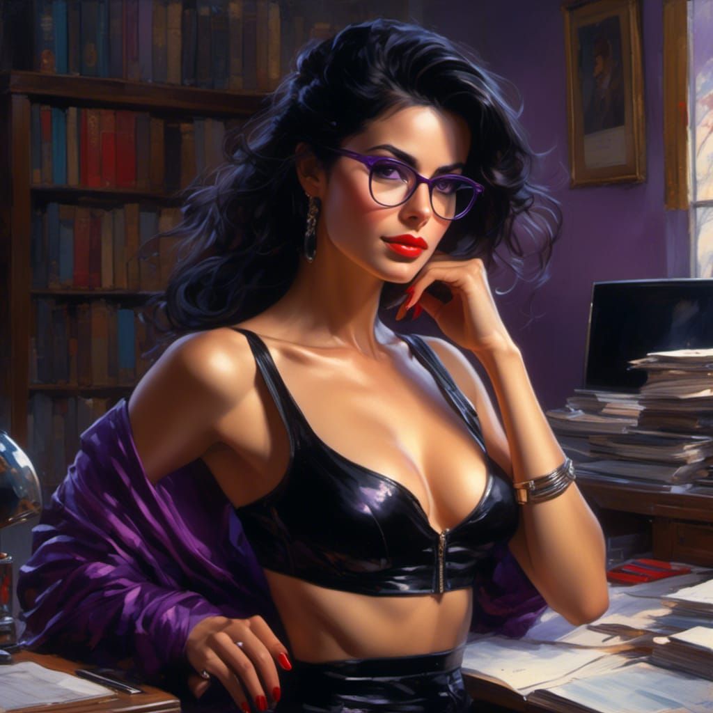 Realistic Portrait of Spanish Teacher in Office