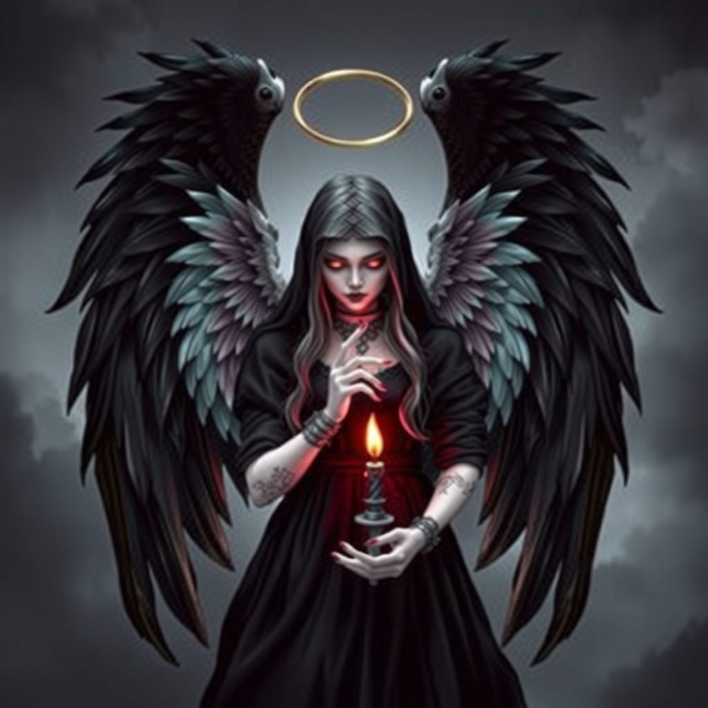 Gothic Angel of Death in Dark Beauty