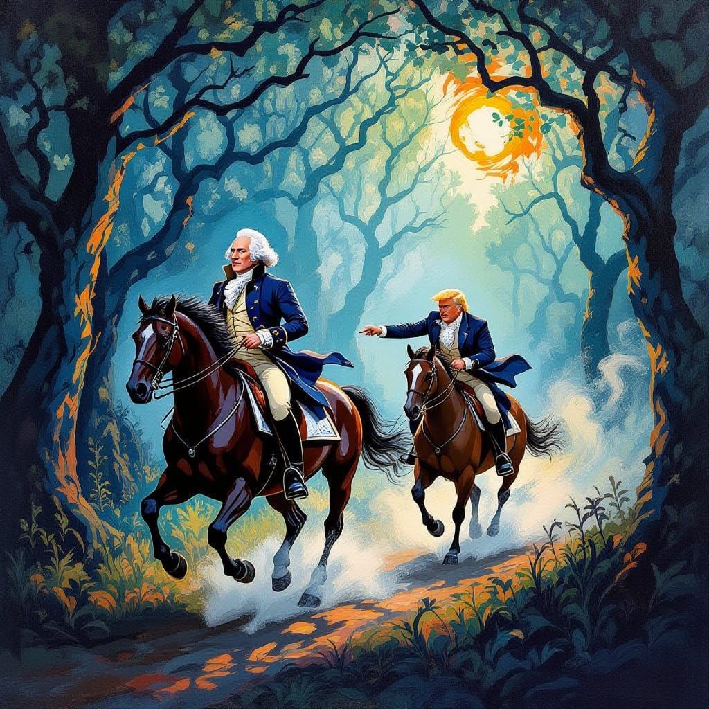 George Washington Pursues Donald Trump Through Mystical Fore...