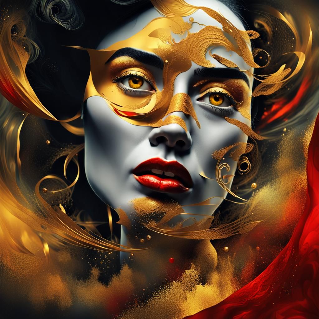 Surreal Woman Portrait in a Surrealist Style