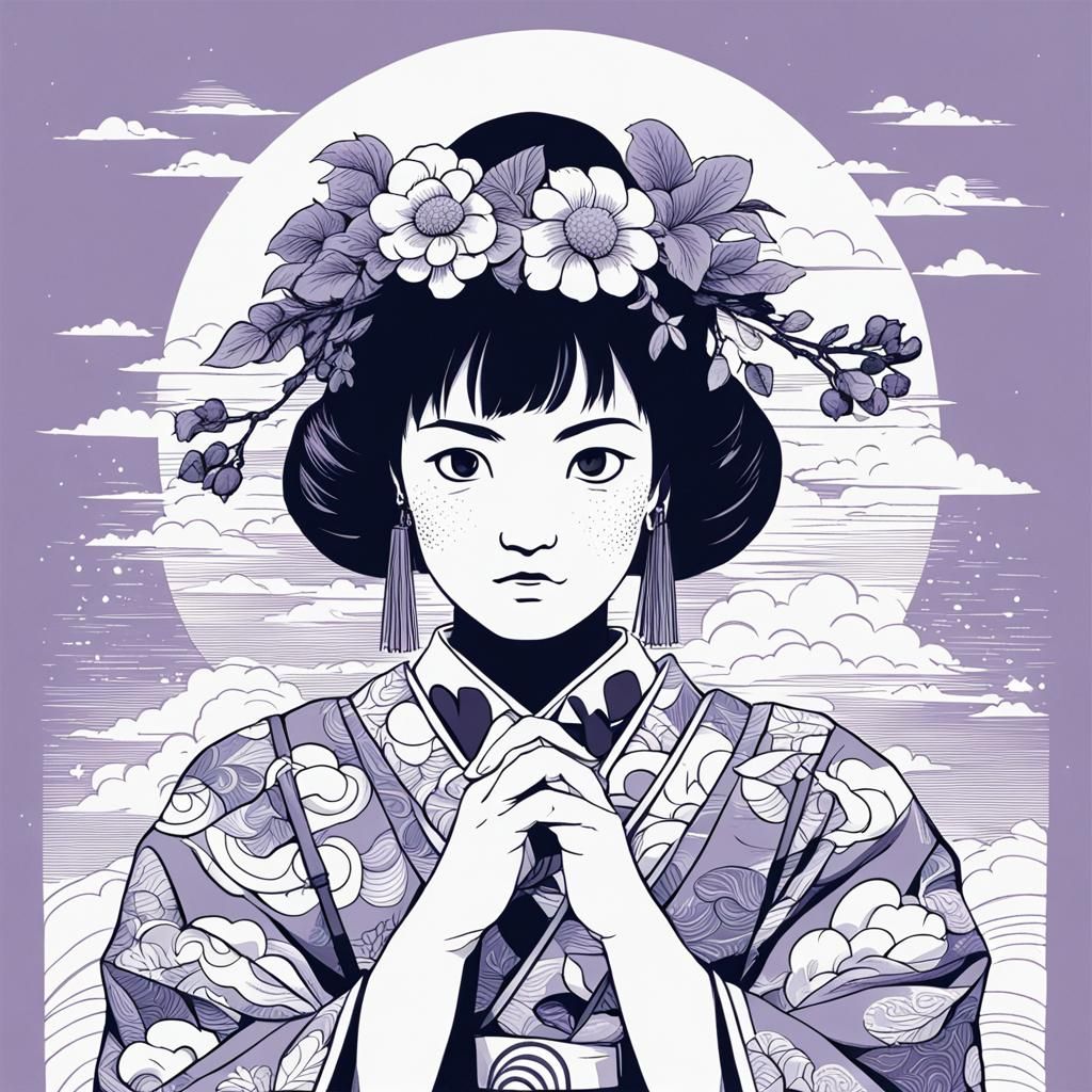 Kintaro Illustration in Modern Japanese Style