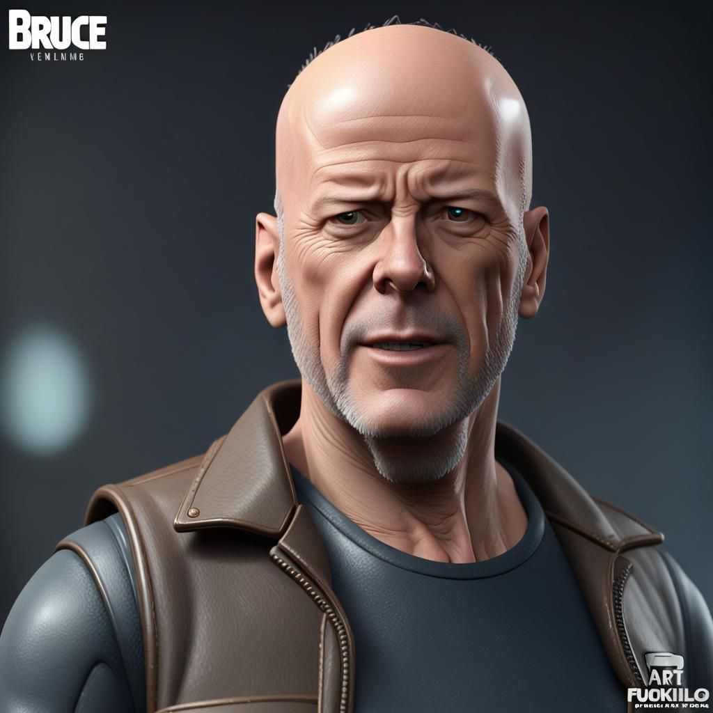 Realistic Bruce Willis Miniature Figure in 8K