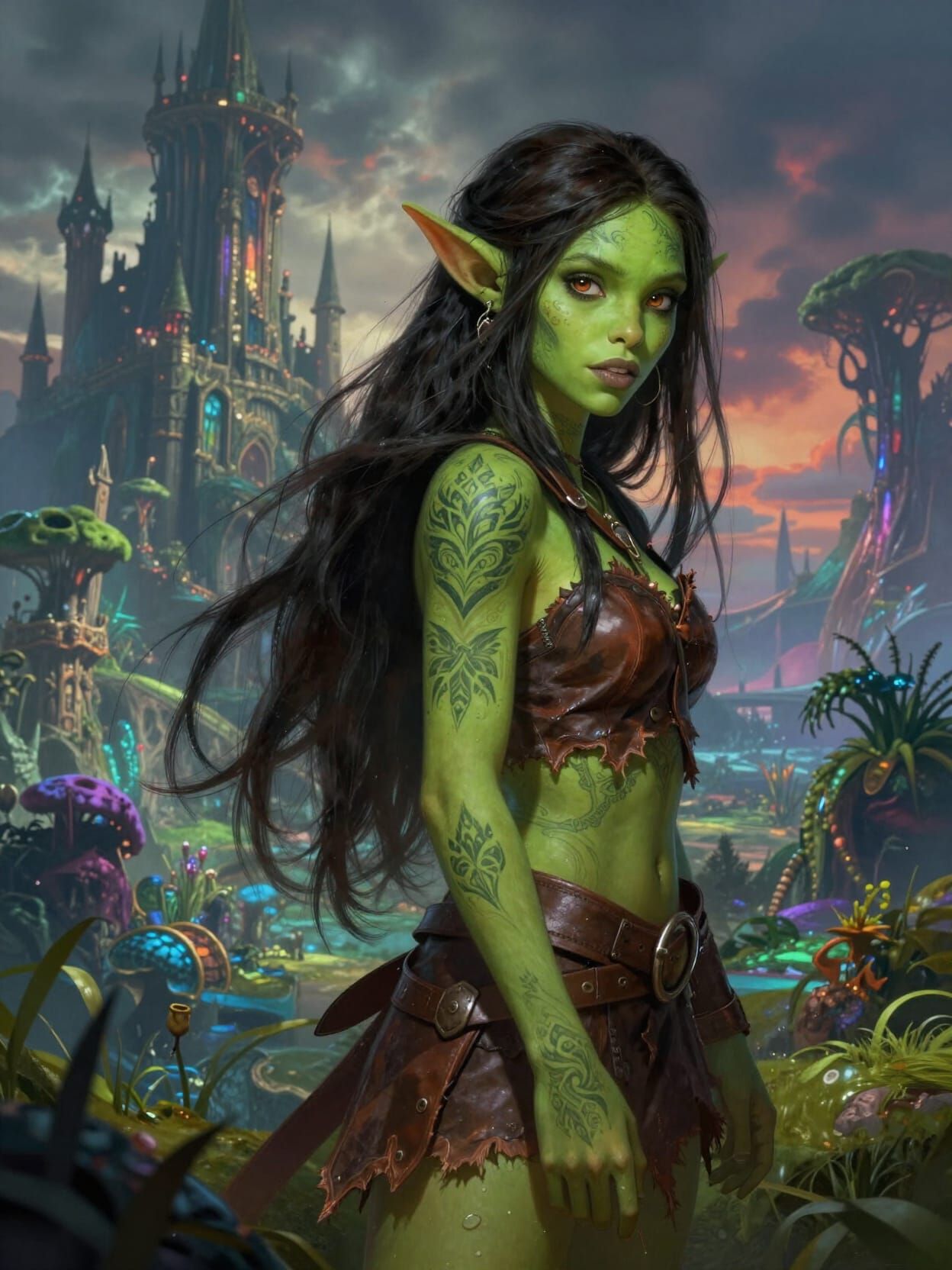 Young Orc Girl in Fantastical World