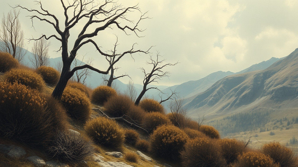 Desolate Landscape in Romantic Style