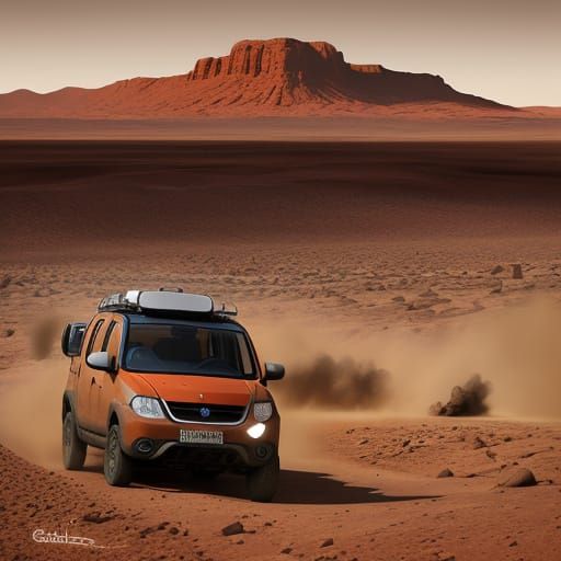 Sandero Stepway Desert Adventure Photorealistic Digital Pain...