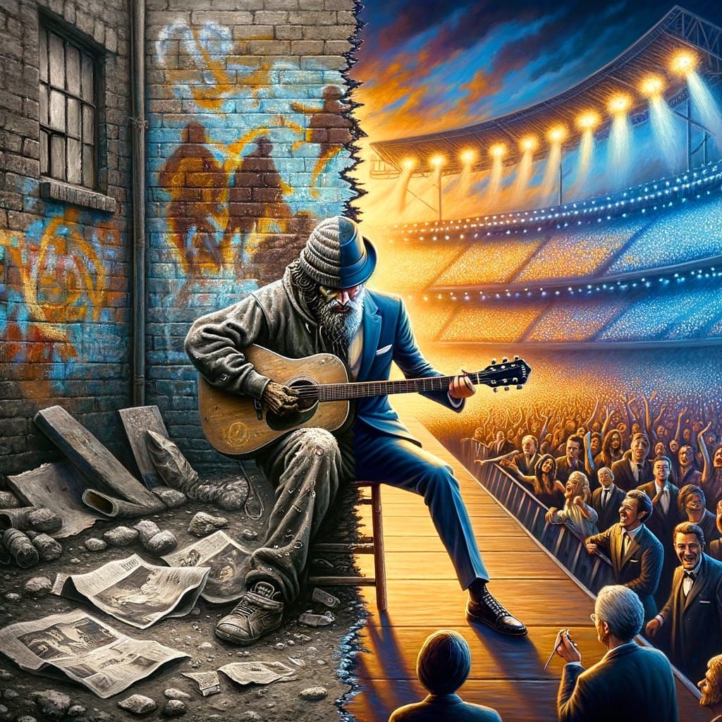 Contrasting Fortunes: From Alleyway to Stadium Stage