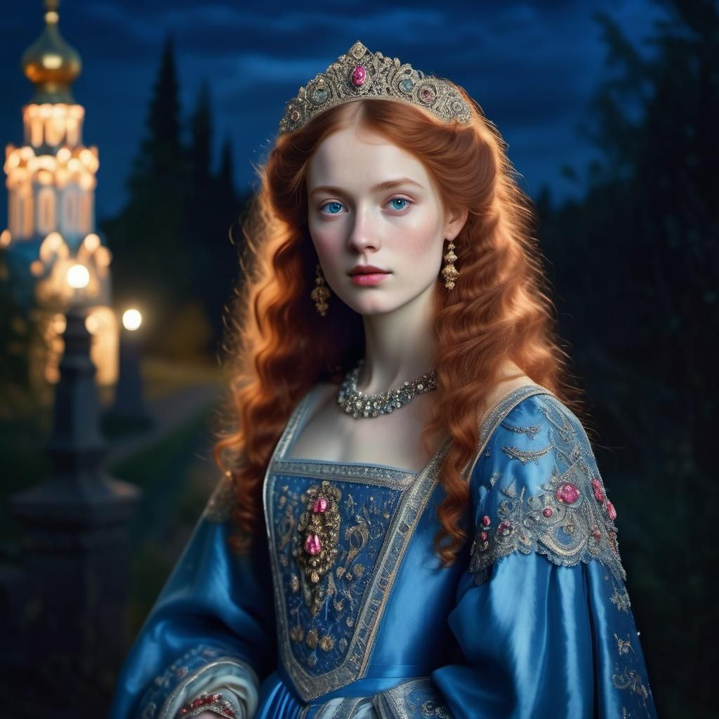 Tsarina Portrait in Pre-Raphaelite Style