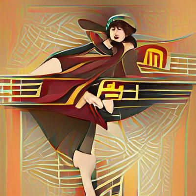 Art Deco Portrait with Geometric Designs