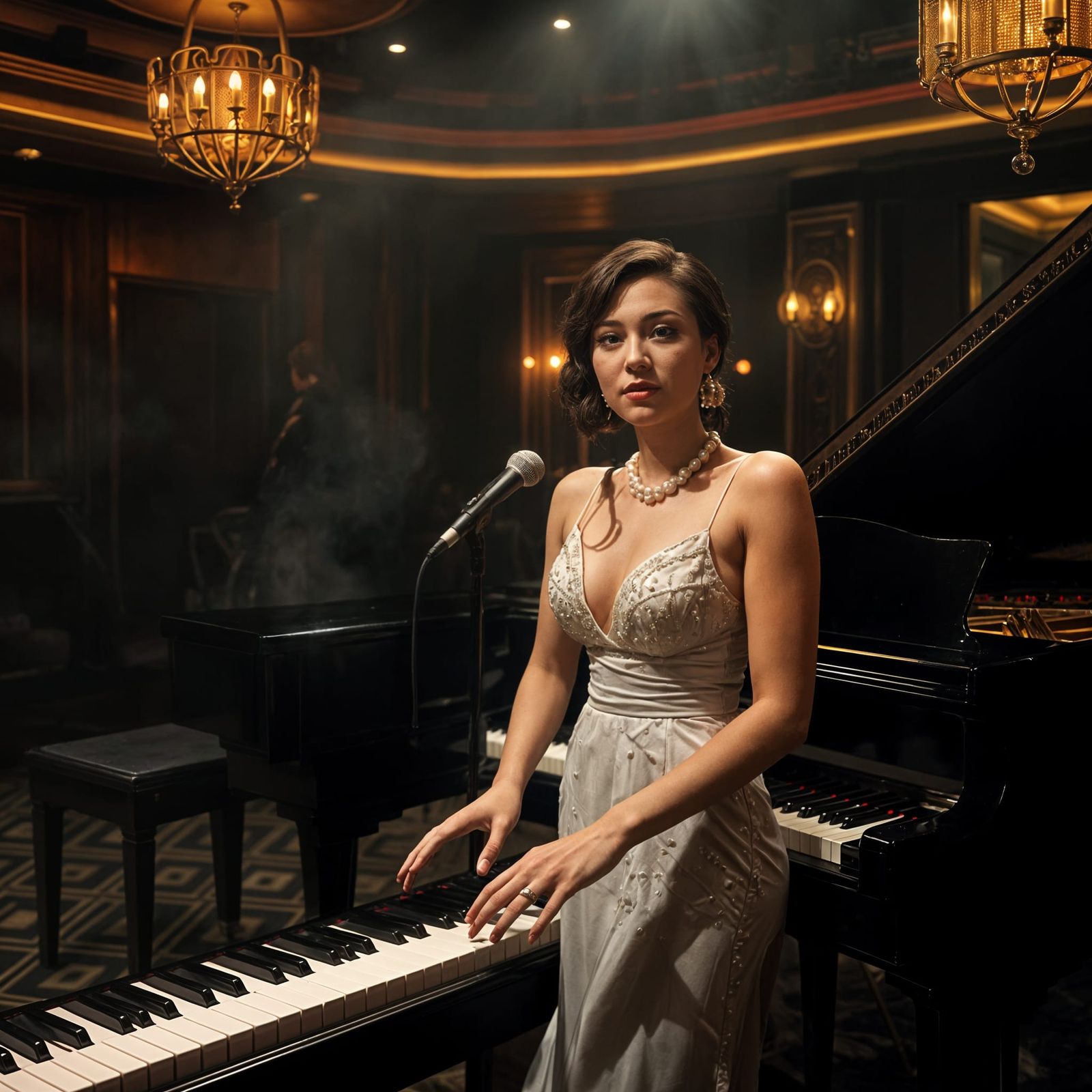 Sultry Singer Performs in Glamorous Nightclub