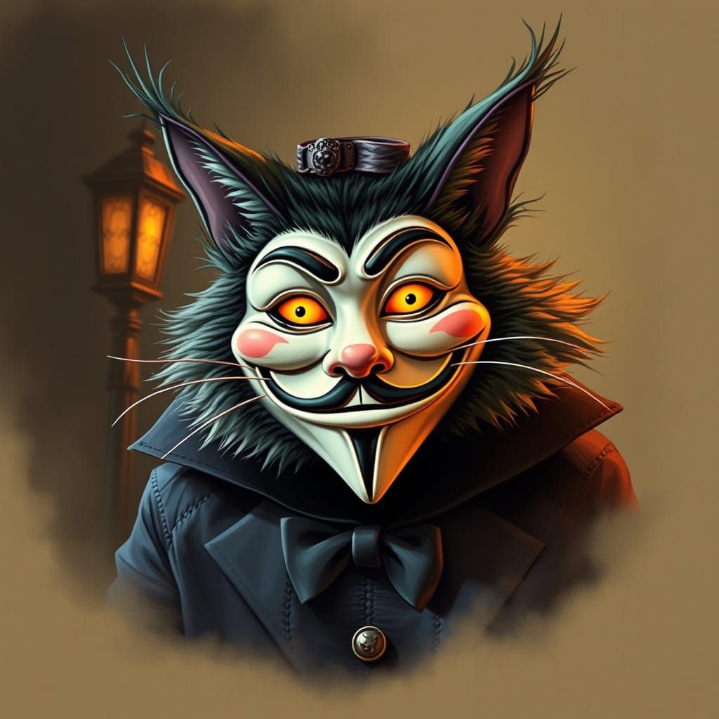 Mysterious Guy Fawkes Grins with a Cheshire Cat Smile