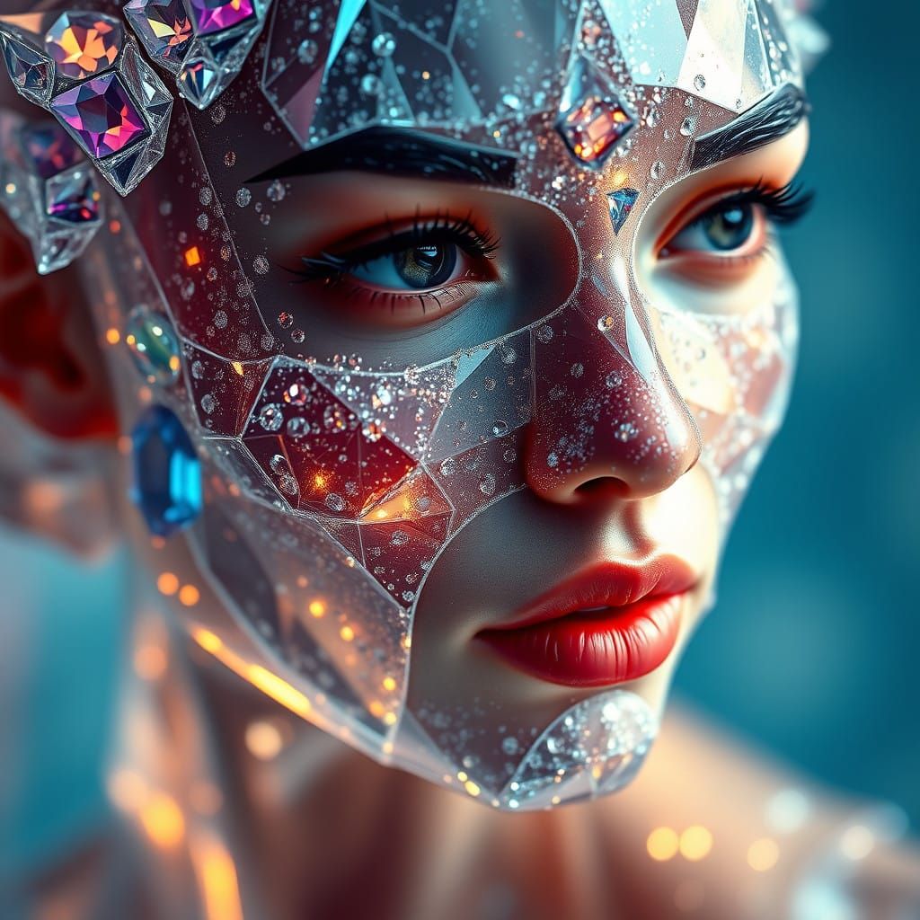 Crystal Goddess Emerging from Diamonds