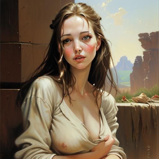 Girl in Oil Painting Style