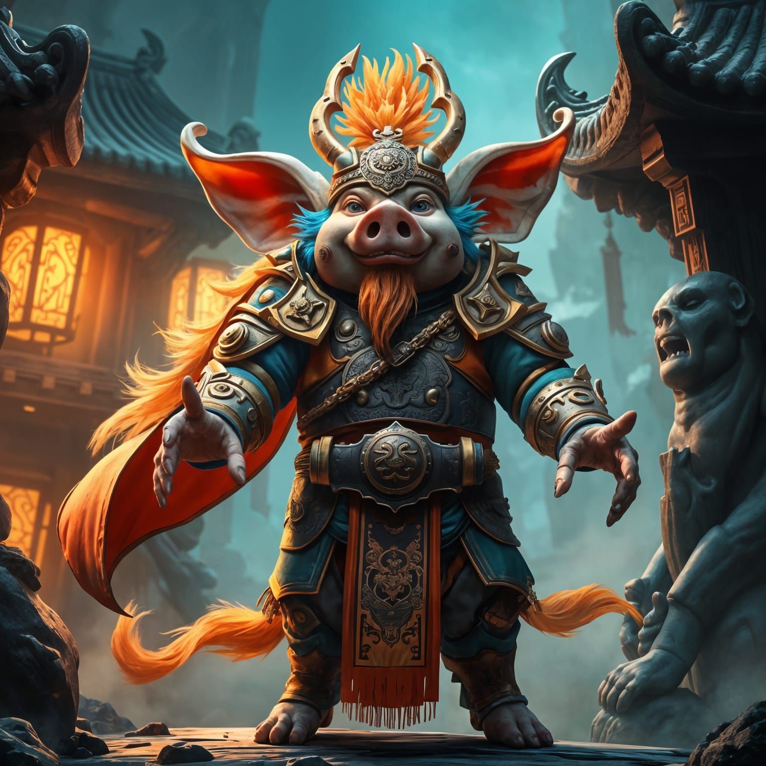 Zhu Bajie from Journey to the West: Detailed Concept Art