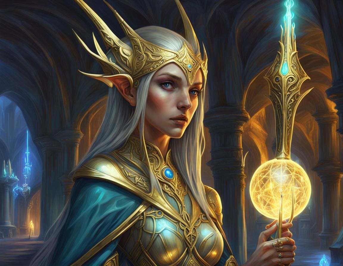 Ethereal High Elf Wizard in Underground City