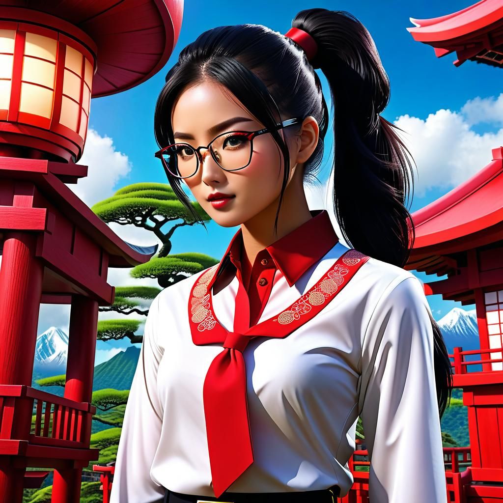 Titaness Kitana at Japanese Treehouse: Digital Matte Paintin...