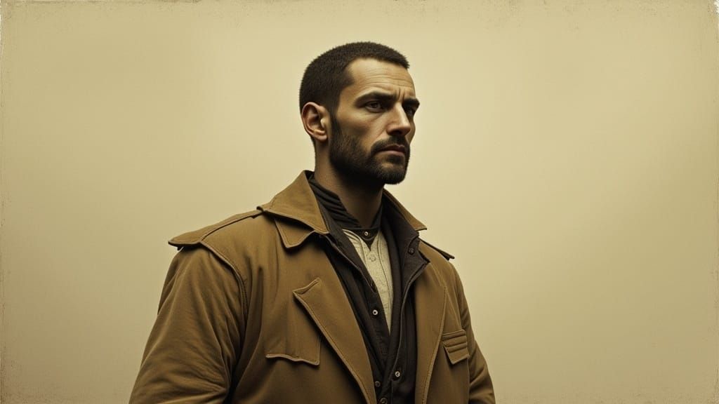 Solitary Man in Earth Tones: Ashcan School Style