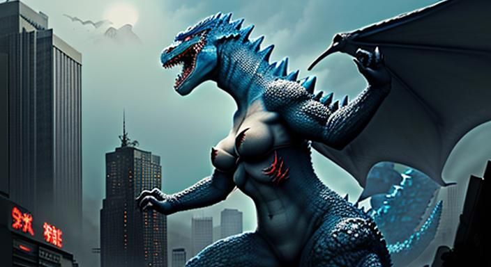 Anthro Female Godzilla Artwork