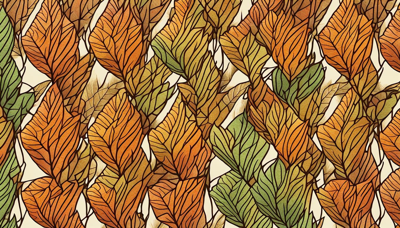 Symmetrical Fall Foliage Pattern with Clean Lines