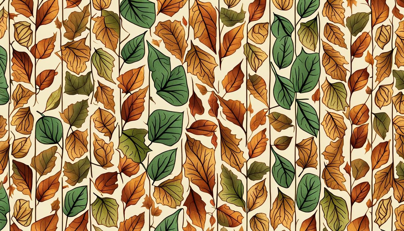 Symmetrical Fall Foliage Pattern with Clean Lines