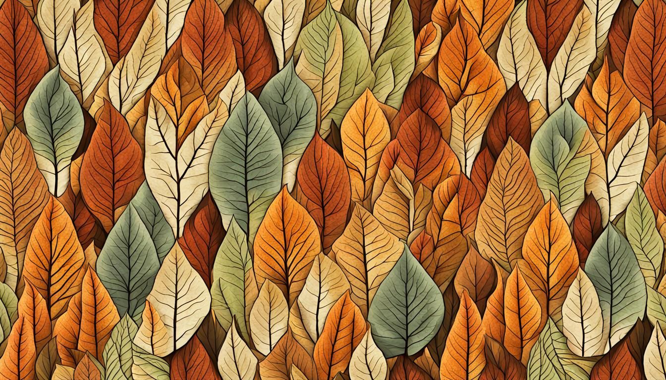 Symmetrical Fall Foliage Pattern with Clean Lines