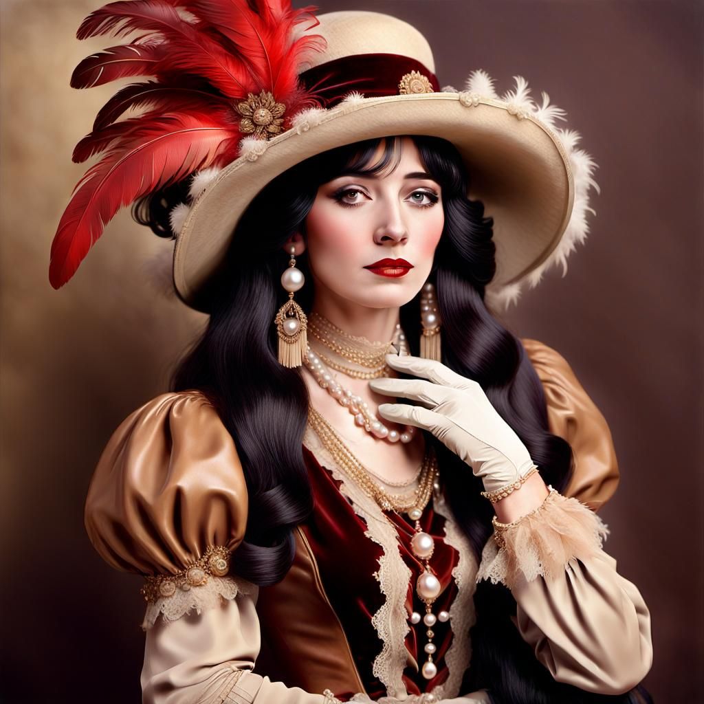 Edwardian Woman in Art Nouveau Style Portrait