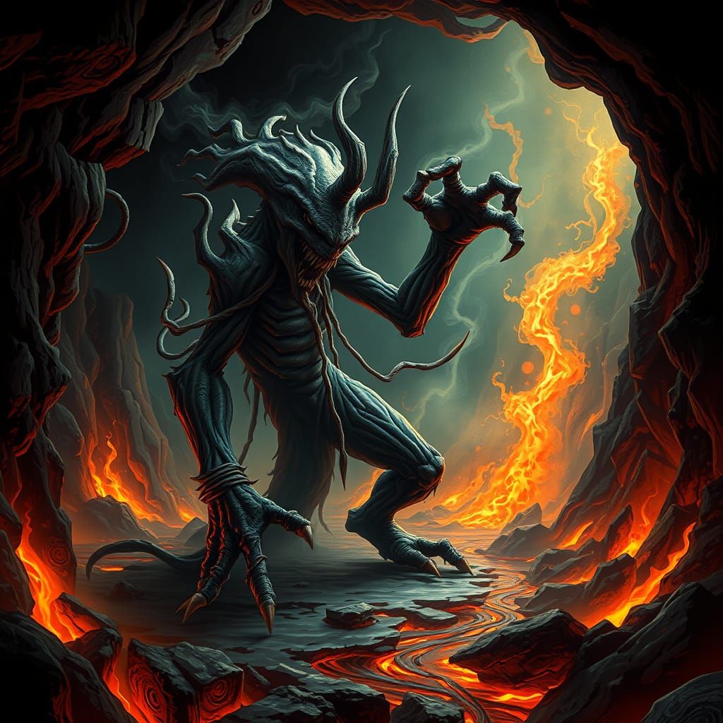 Grotesque Calibos Emerges from Fiery Underworld