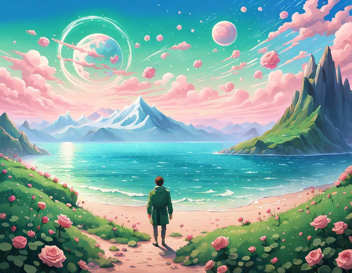 Alien Sunset on a Ringed Exoplanet